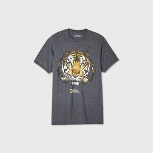 National Geographic Big Cat Men's Short Sleeve Graphic Crewneck T-Shirt  Black S
